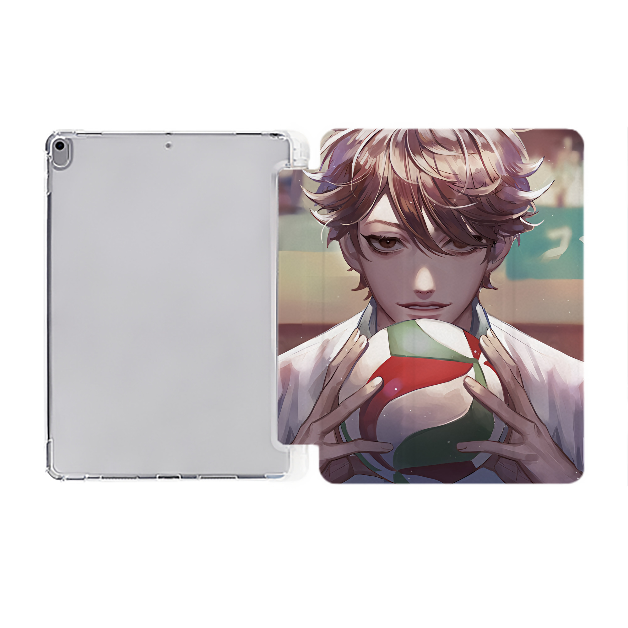 （画像用） ハイキュー!! Haikyu!! IPad ケース ペン収納付き 三つ折りスタンド PUレザー×シリコン 対応機種9.5/10.5/10.9インチ